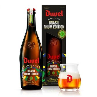 Duvel Barrel Aged Brazil Edition cacha&ccedil;a casks + glass